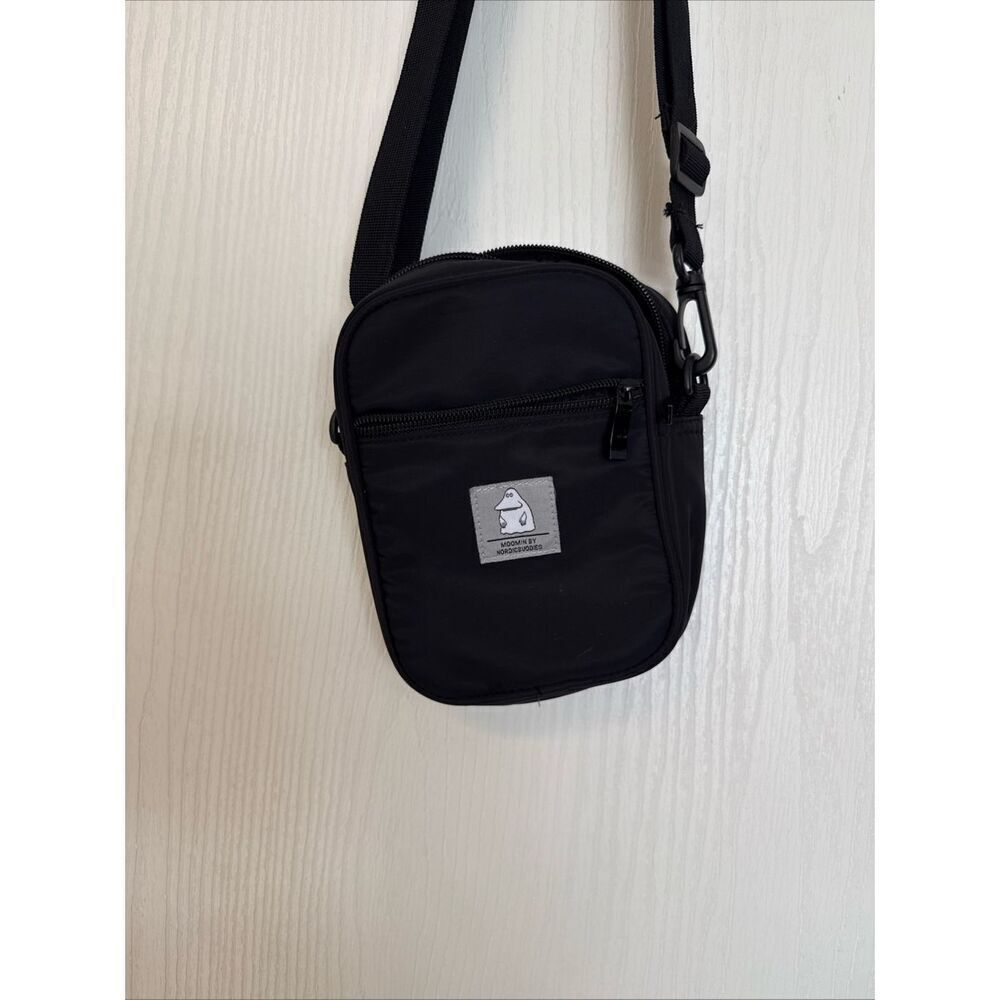Black Mini Crossbody Bag with Front Zip and Adjustable Strap